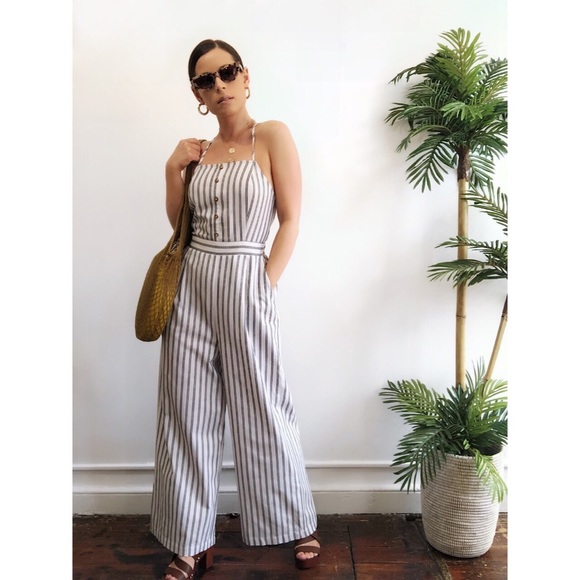 Last 1✨Parker Striped Open Back Jumpsuit - Picture 7 of 8